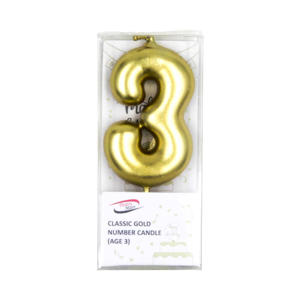 Classic Gold Number Candle No. 0-9