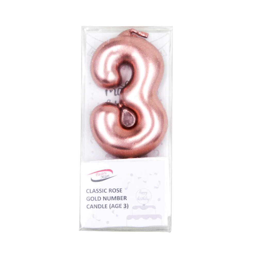 Rose Gold Number Candle No. 0-9