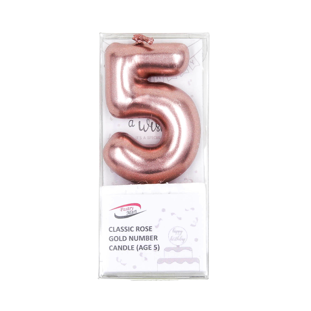 Rose Gold Number Candle No. 0-9