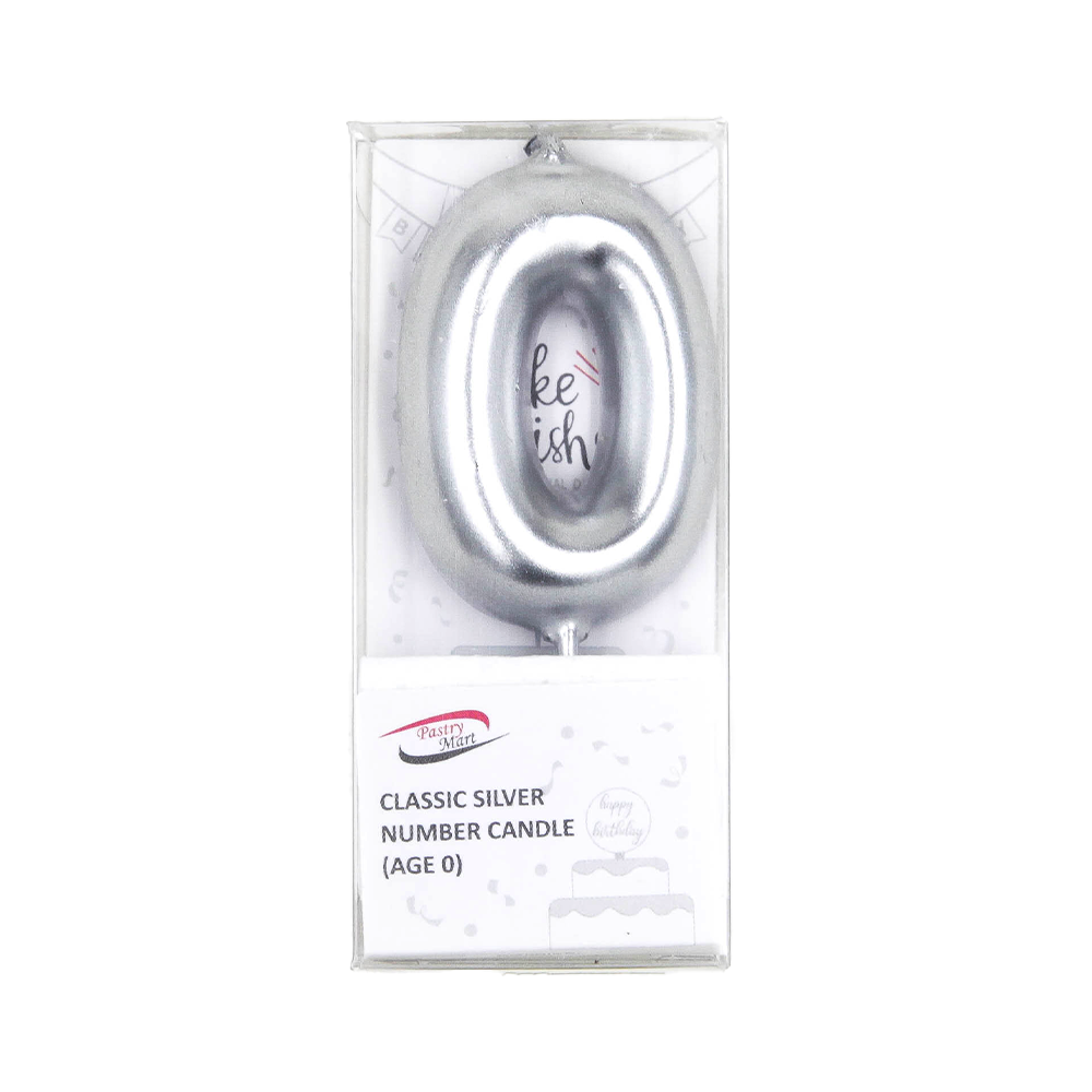 Classic Silver Number Candle No. 0-9