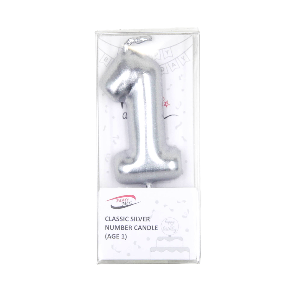 Classic Silver Number Candle No. 0-9