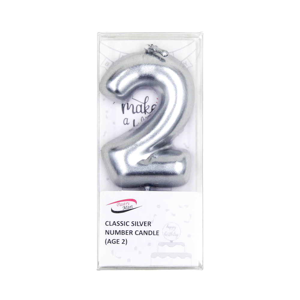 Classic Silver Number Candle No. 0-9