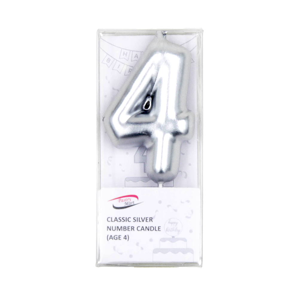 Classic Silver Number Candle No. 0-9