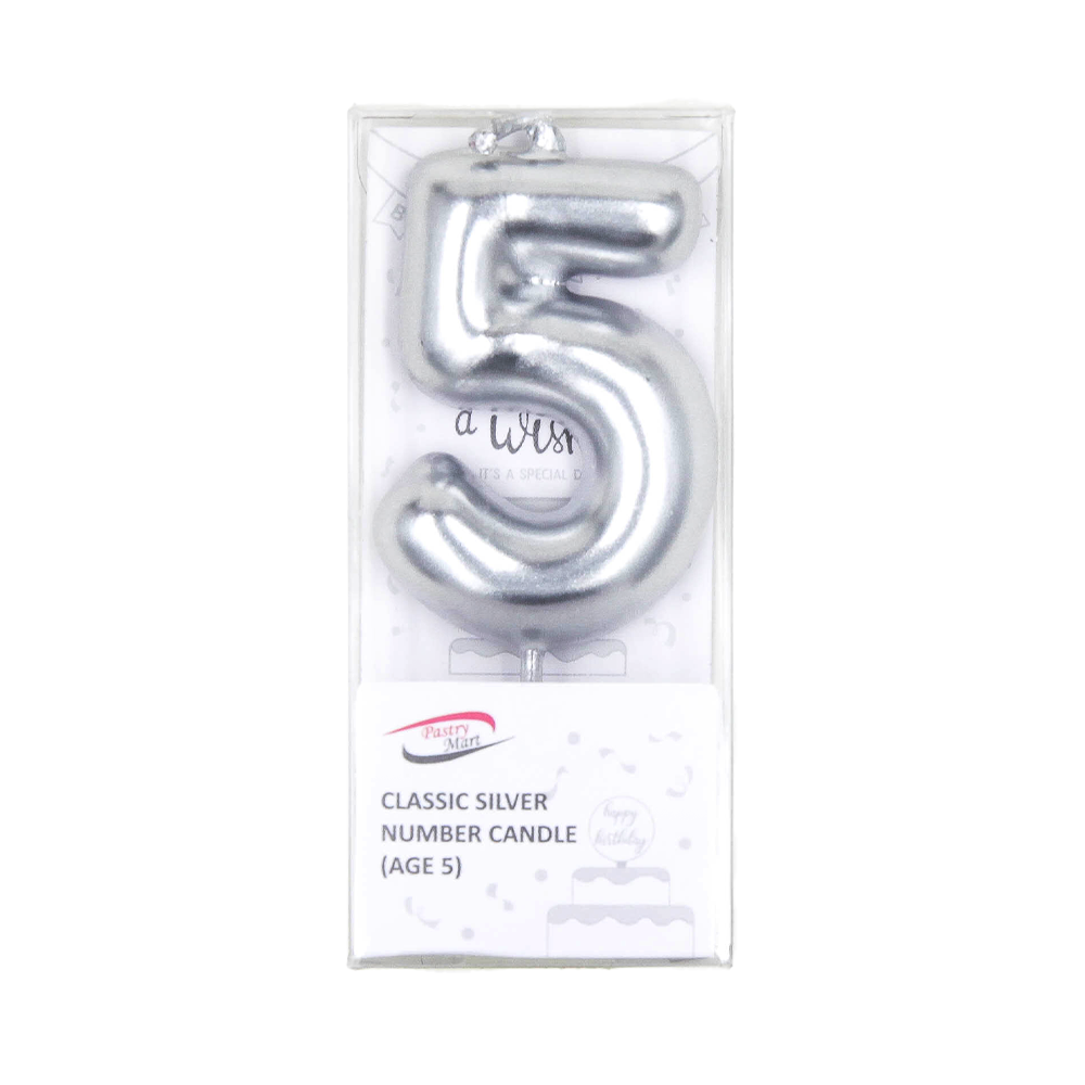 Classic Silver Number Candle No. 0-9