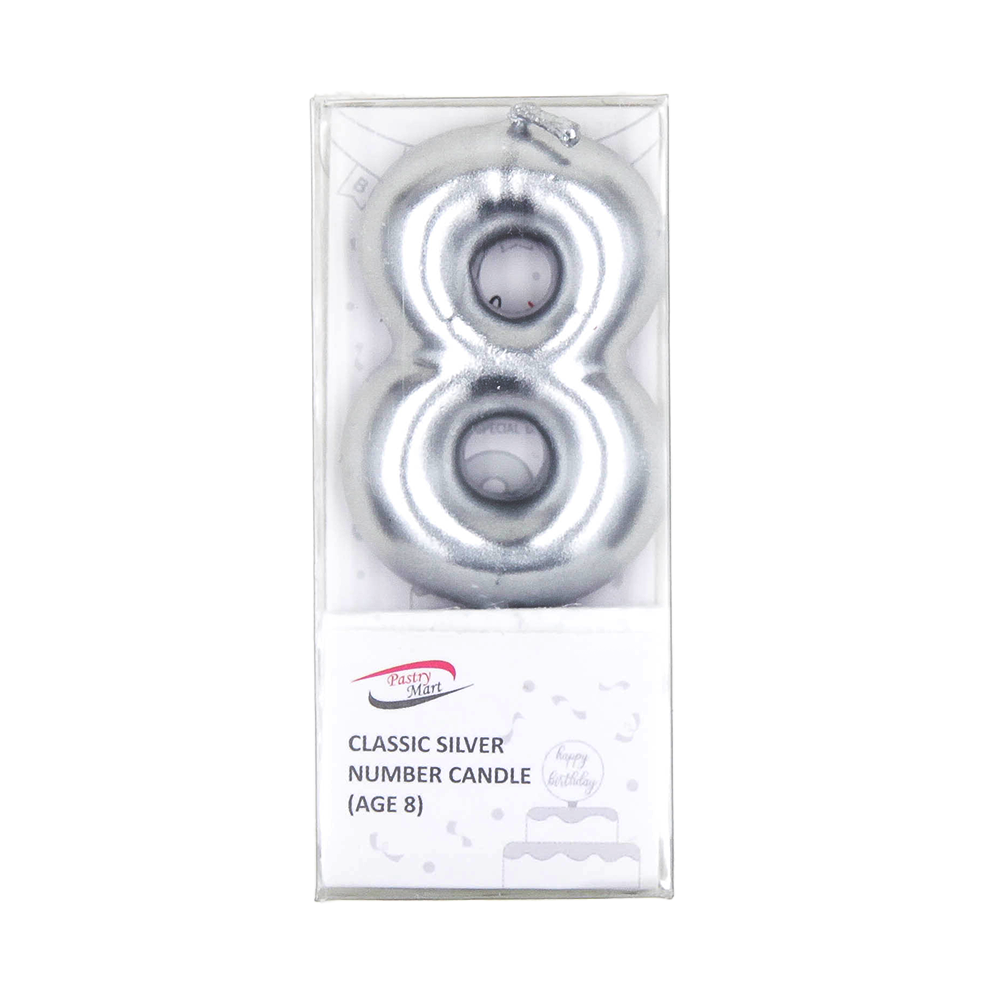 Classic Silver Number Candle No. 0-9