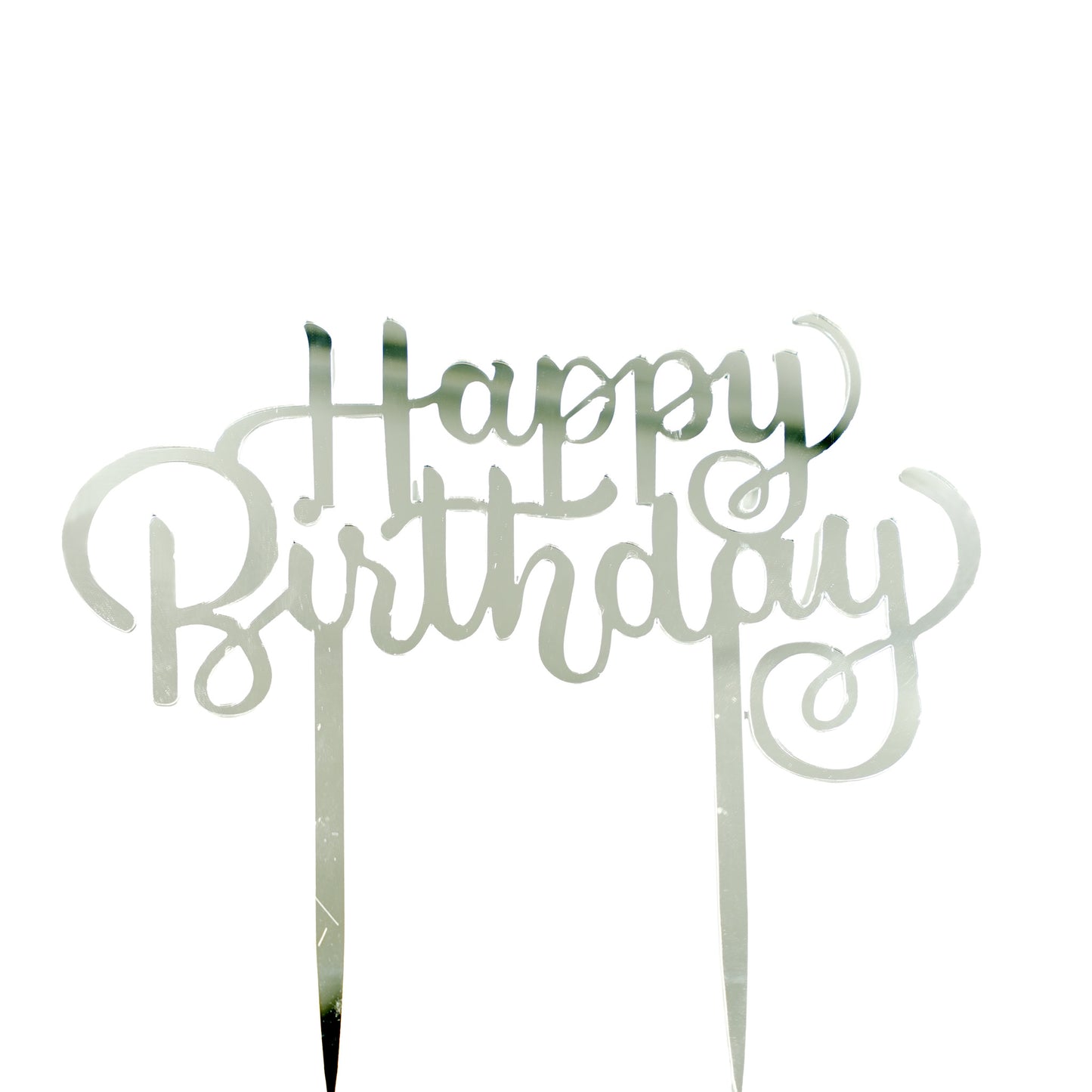 Happy Birthday Cursive Text Cake Topper