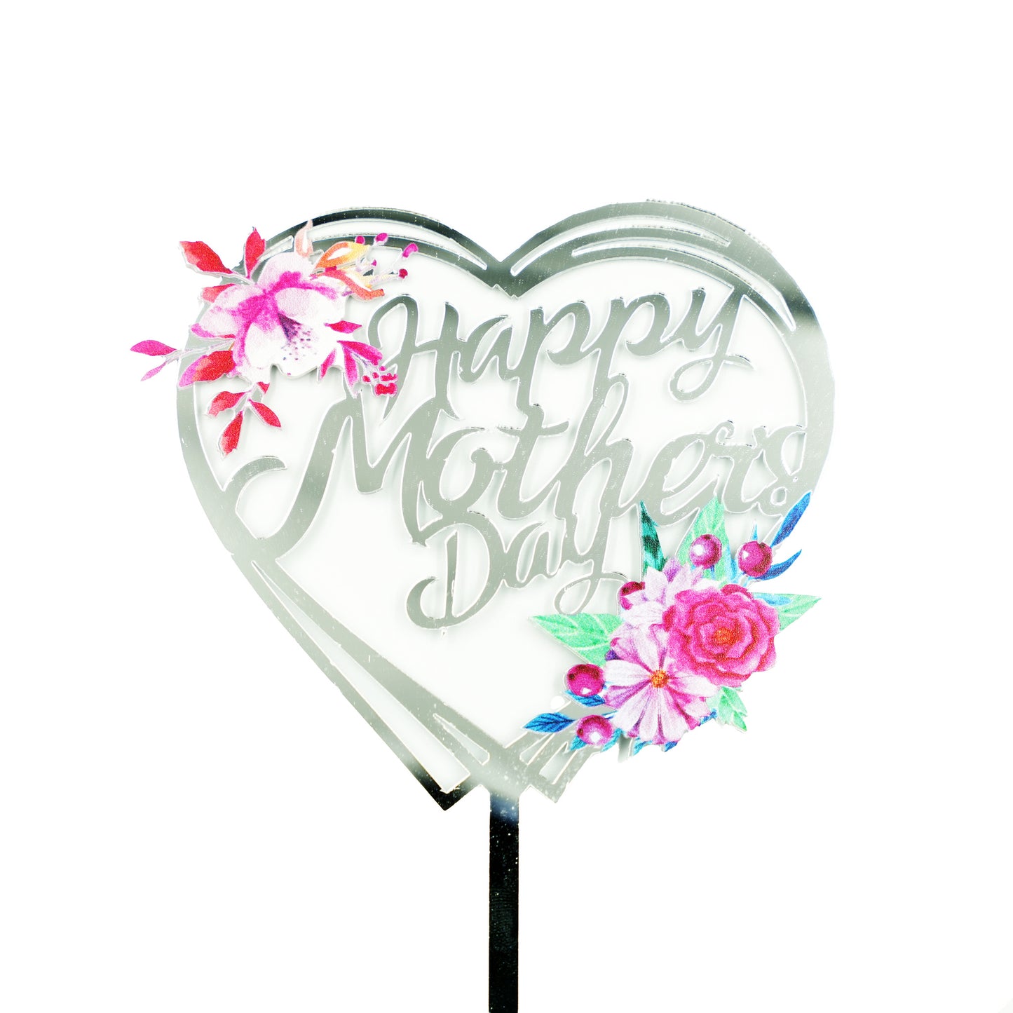 Happy Mothers Day Heart Cake Topper