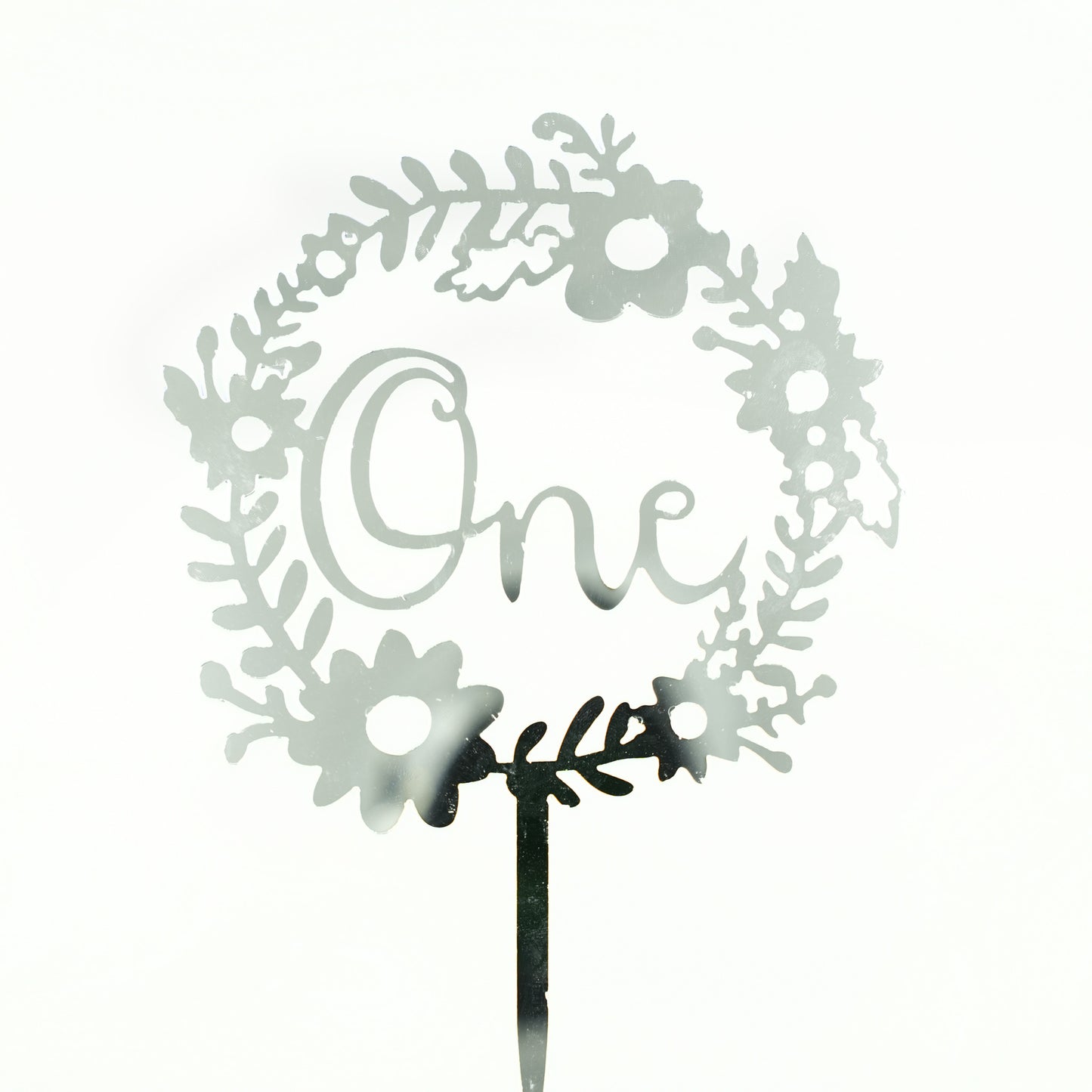 Baby turns One (in Floral) Cake Topper