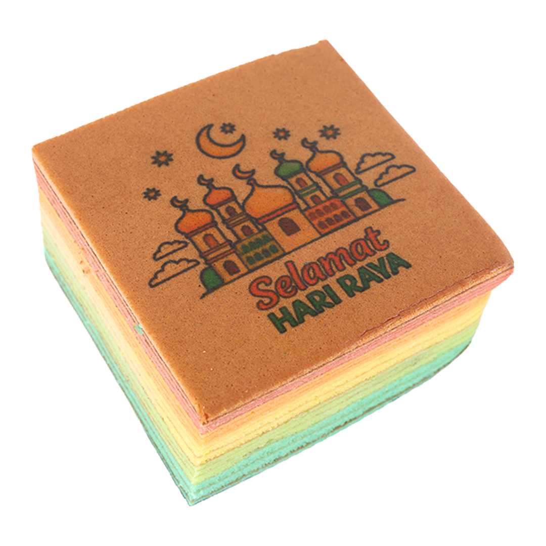 Limited Edition: Selemat Hari Raya Printed Kueh Lapis (Rainbow)