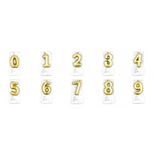 Classic Gold Number Candle No. 0-9