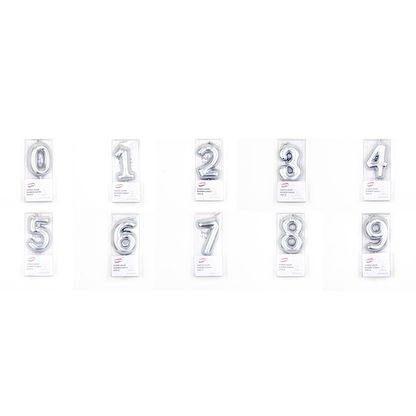 Classic Silver Number Candle No. 0-9