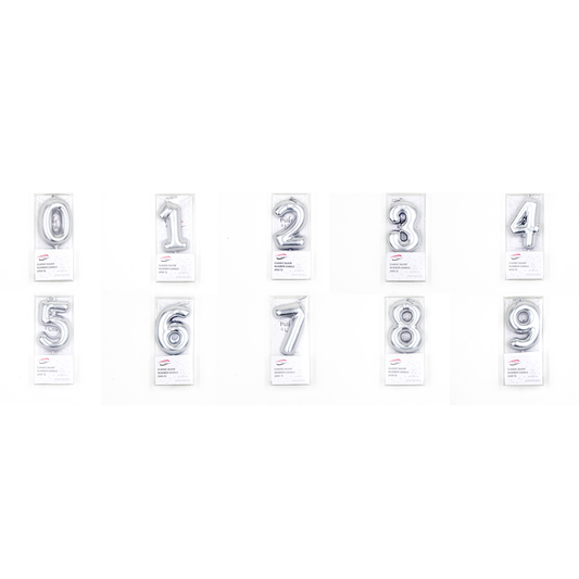 Classic Silver Number Candle No. 0-9