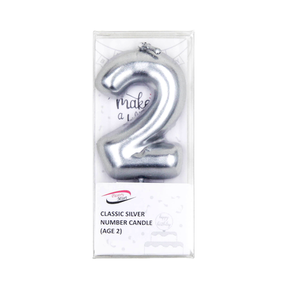 Classic Silver Number Candle No. 0-9