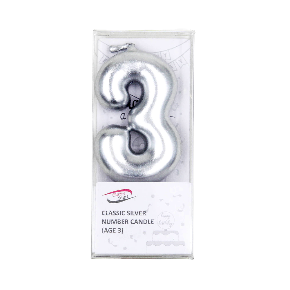 Classic Silver Number Candle No. 0-9