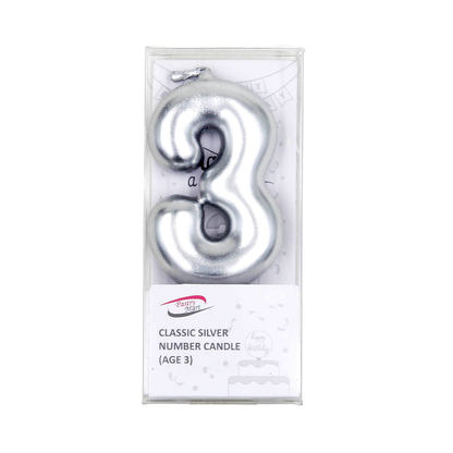Classic Silver Number Candle No. 0-9