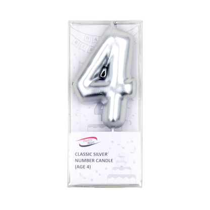 Classic Silver Number Candle No. 0-9