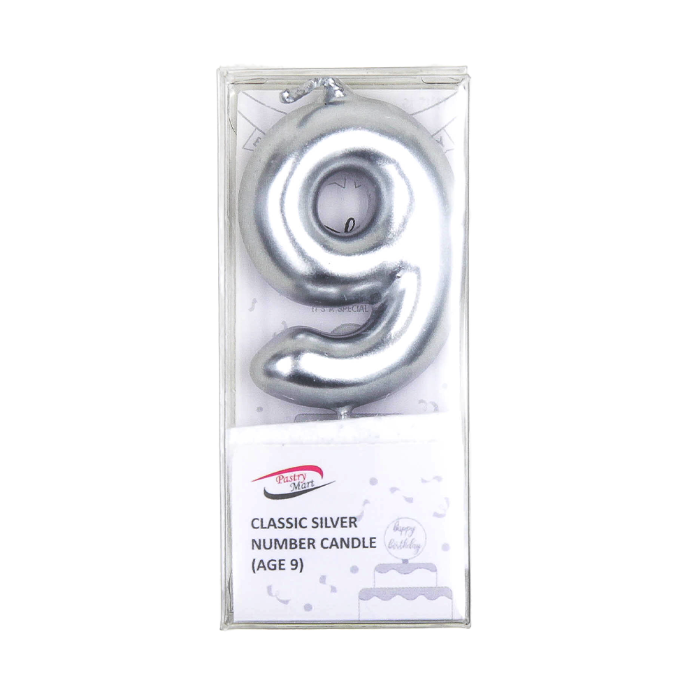 Classic Silver Number Candle No. 0-9