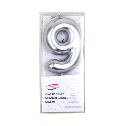 Classic Silver Number Candle No. 0-9