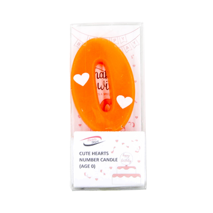Cute Hearts Number Candle No. 0-9