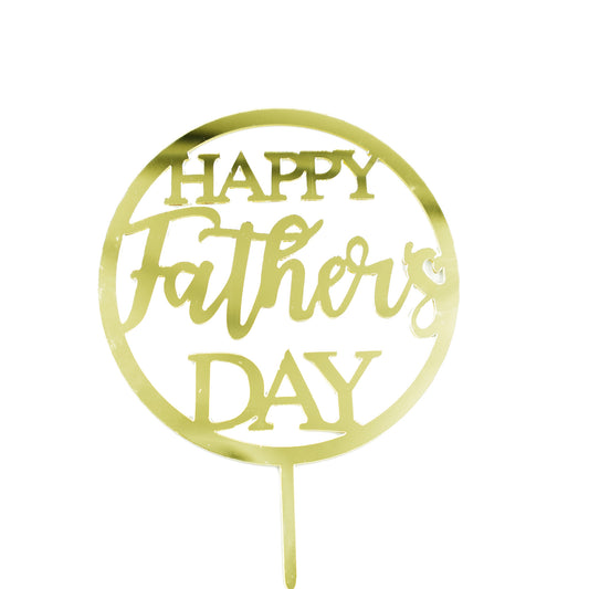 Happy Fathers Day Circle Cake Topper