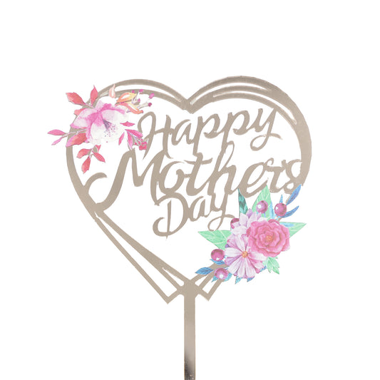 Happy Mothers Day Heart Cake Topper