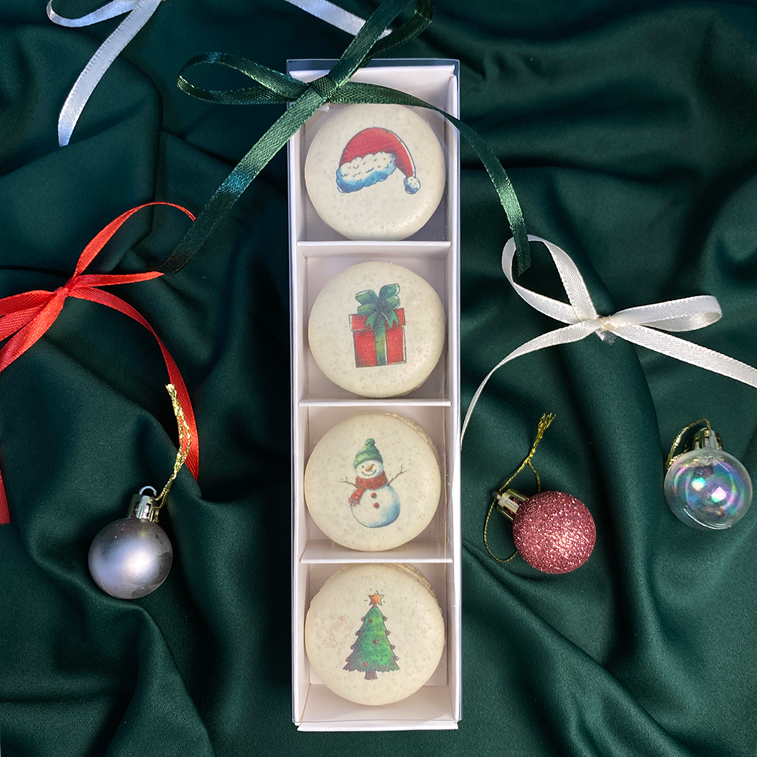4pc Merry Macaron Gift Box - Gifts Under $10