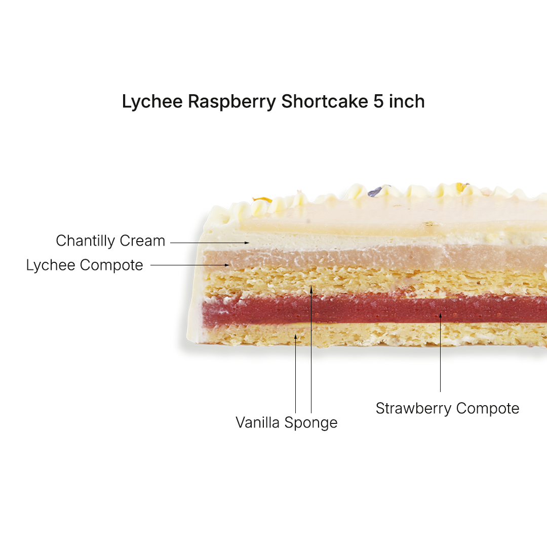 Lychee Raspberry Shortcake - 5 Inch