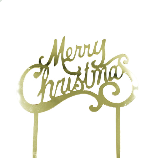 Merry Christmas Cursive Cake Topper