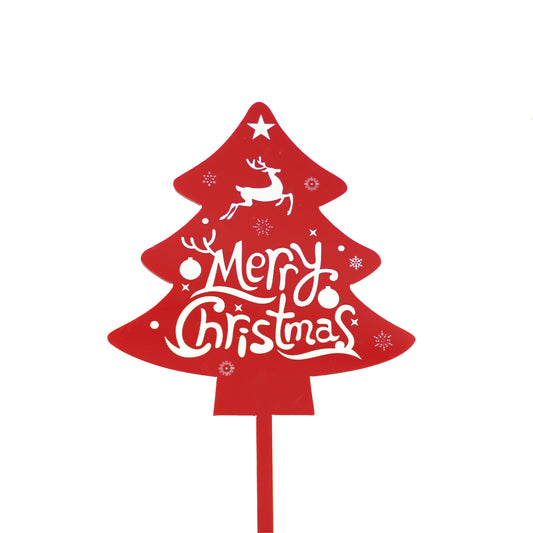 Merry Christmas Tree Red Cake Topper