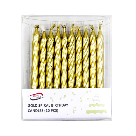 Gold Spiral Birthday Candles 10 pcs