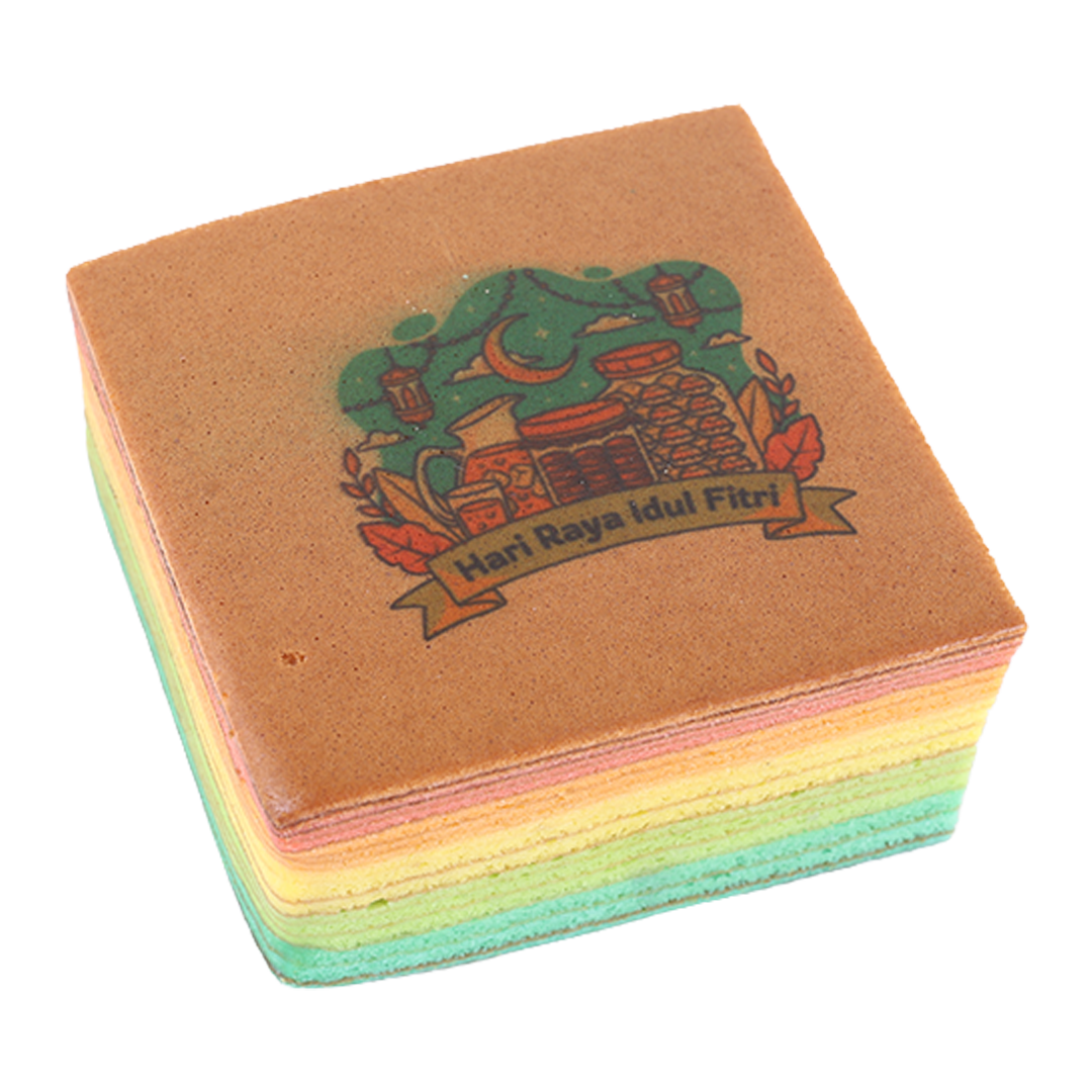 Limited Edition: Raya Aildilfitri Printed Kueh Lapis (Rainbow)