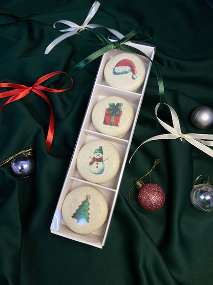 4pc Merry Macaron Gift Box - Gifts Under $10